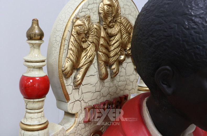 lebensgroße Gipfsfigur, beschädigt,