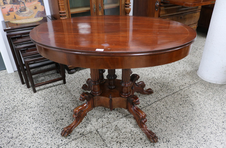 ovaler Gründerzeittisch, Mahagoni,