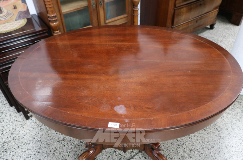 ovaler Gründerzeittisch, Mahagoni,
