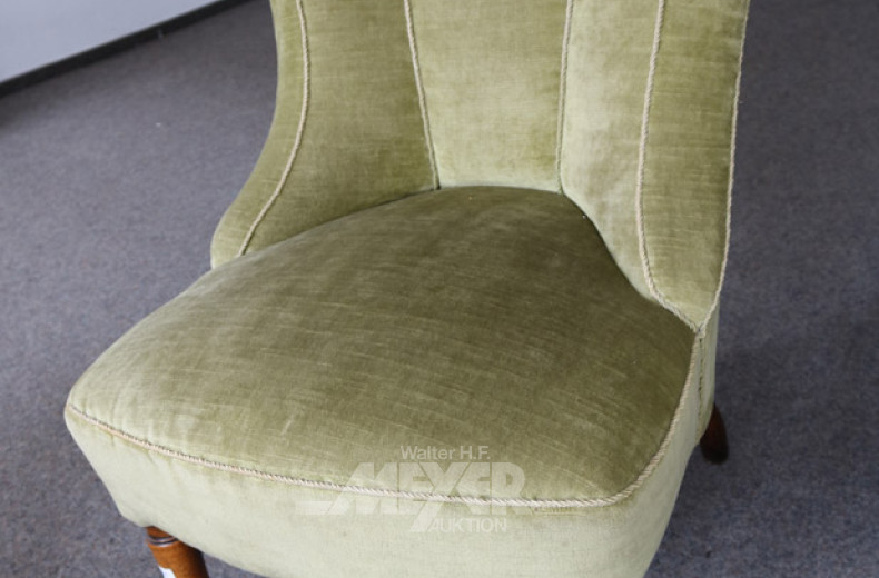 Einzelsessel, Bezug Velours grün