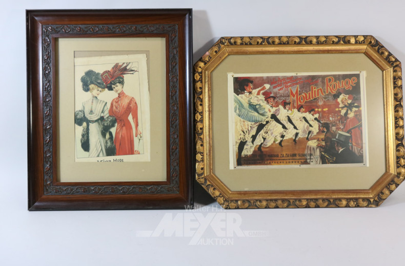 5 versch. Bilder gerahmt: Landschaften,