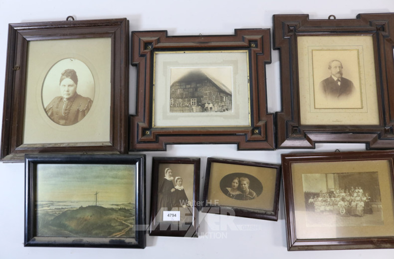 7 versch. Bilder und Fotos, gerahmt