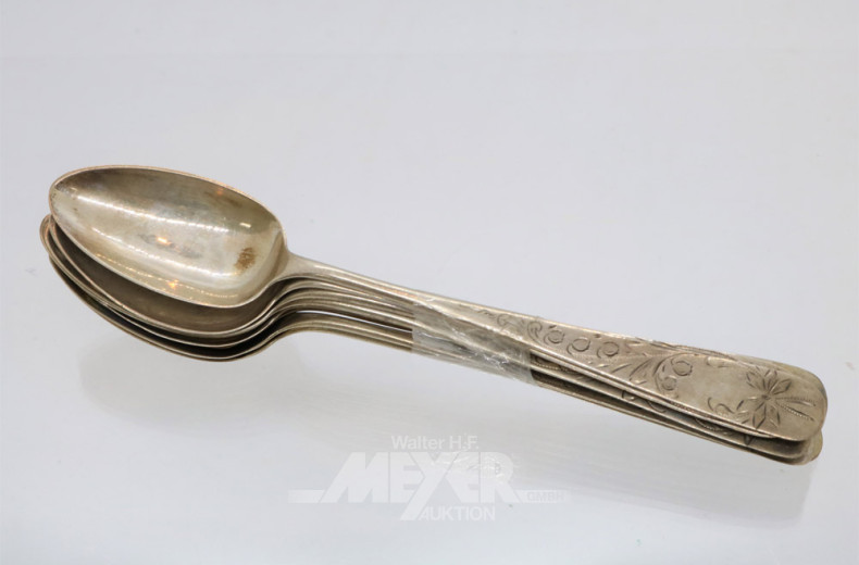 6 Kaffeelöffel, 800er Silber,