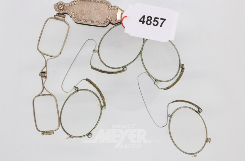 Lorgnon, 2 Nasenkneiferbrillen