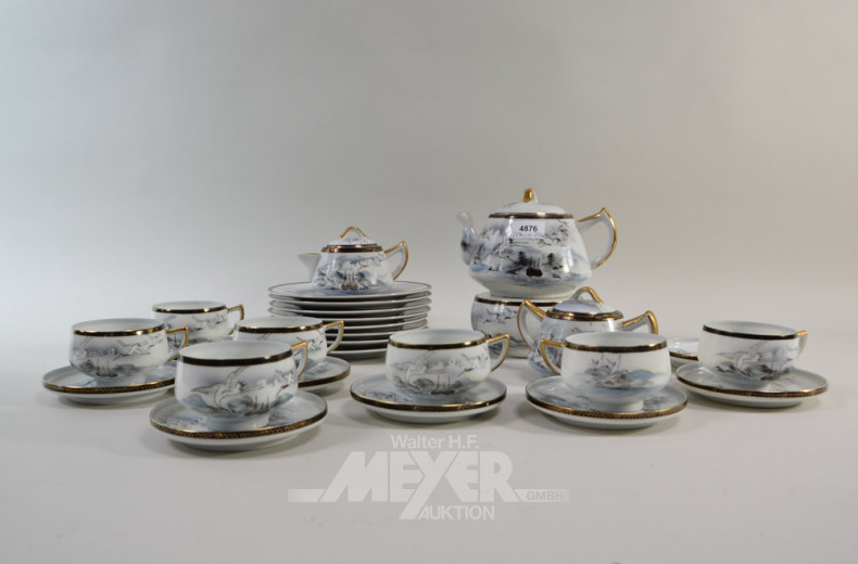 Porz.-Kaffee-/Tee-Service, Kranichmotiv