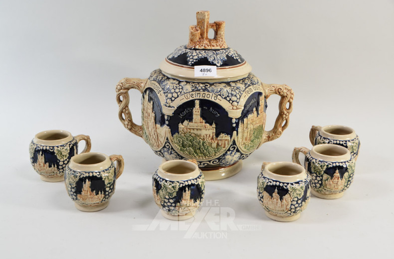 Keramik-Bowlset, 7-tlg., Kelle fehlt