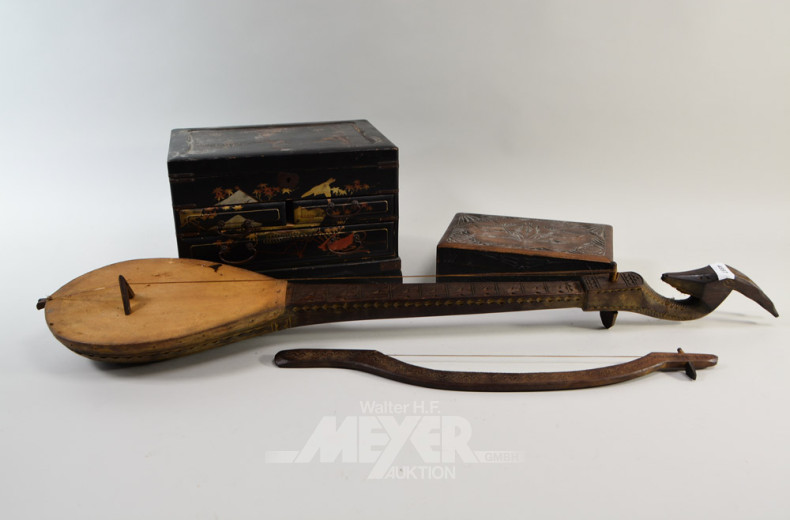 2 Holz-Schmuckschatullen und