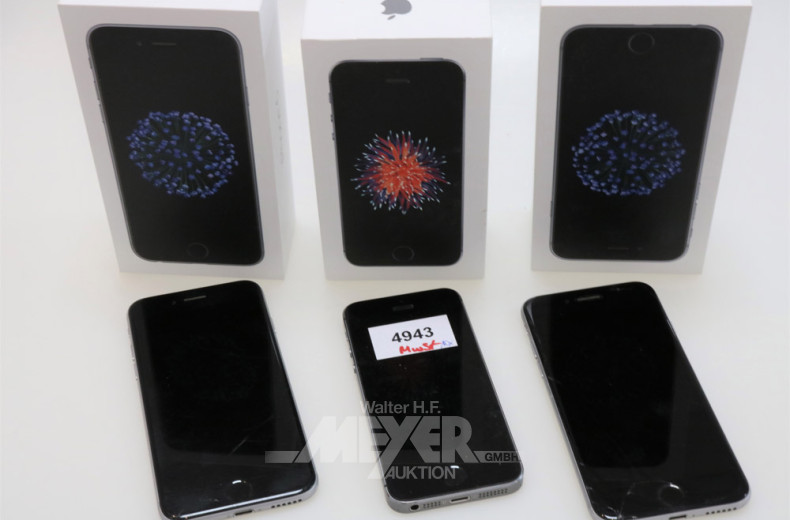 11 ver. Smartphones APPLE, iPhone 5s u. 6