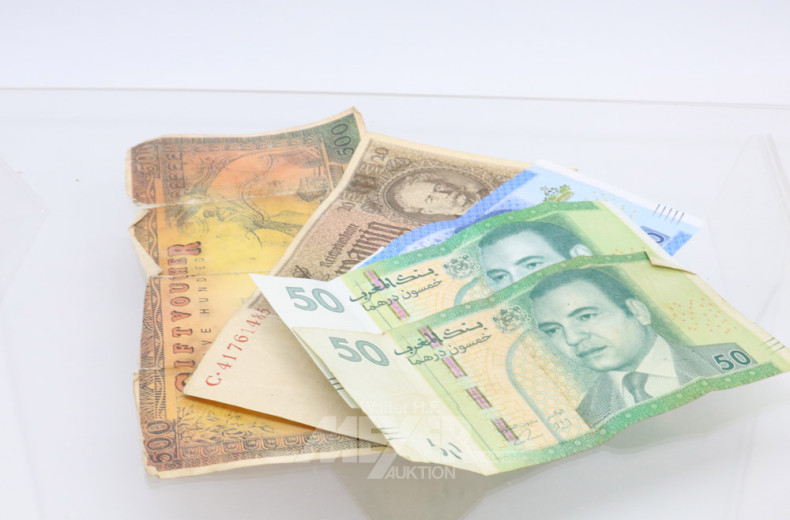 Posten div. ausländische Banknoten