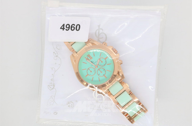 Damen-Armbanduhr CRYSTAL BLUE, neu,