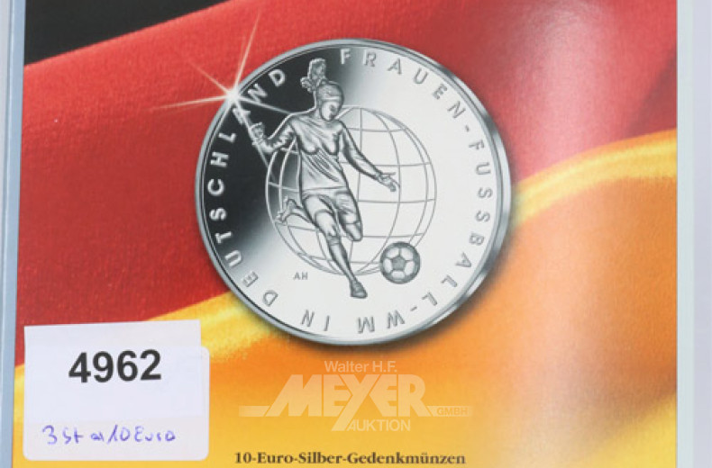 3 10-Euro Gedenkmünzen: