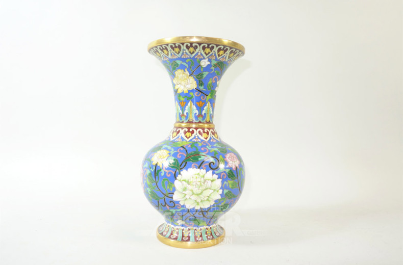 Cloisonné-Vase, H: ca. 26 cm
