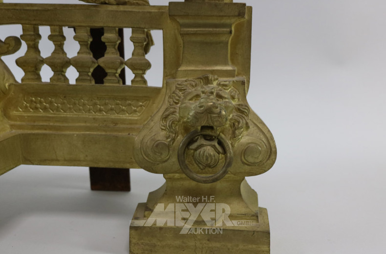 Paar Kaminhunde, Historismus, vergoldet