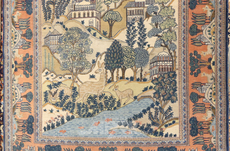 Wandteppich, Landschaftsmotiv,