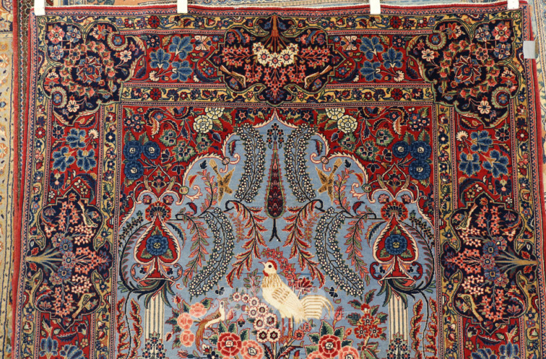 Wandteppich, Motive aus Flora u. Fauna,