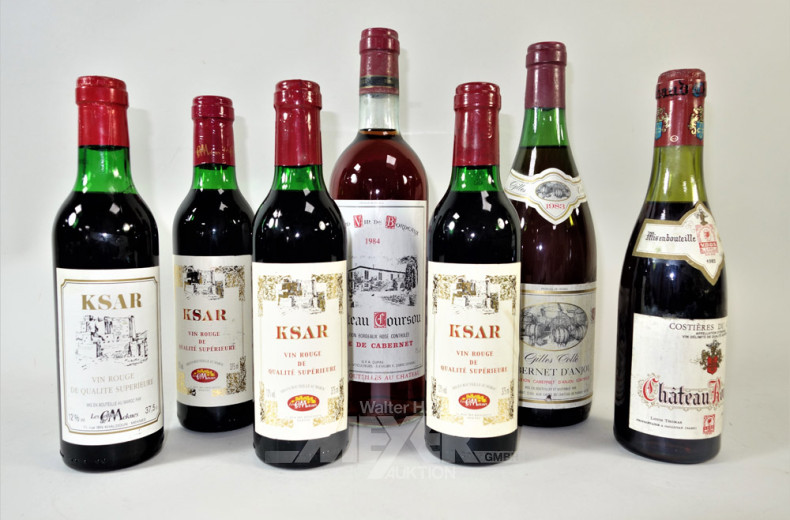 14 versch. Flaschen Rotwein u.a.: