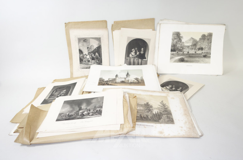Sammlung div. Stiche und Drucke,
