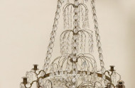Prismen-Kerzen-Deckenkrone um 1900