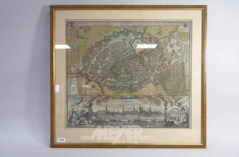 Kupferstich 18. Jh., koloriert,