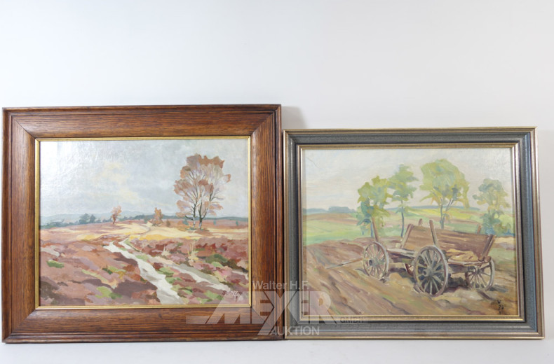 6 versch. Bilder und Gemälde