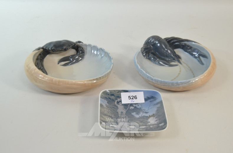 3 Porzellan-Schalen ROYAL COPENHAGEN