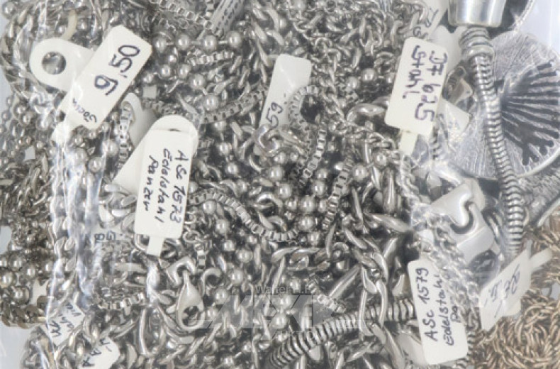 Posten Edelstahl-Ketten u. Anhänger