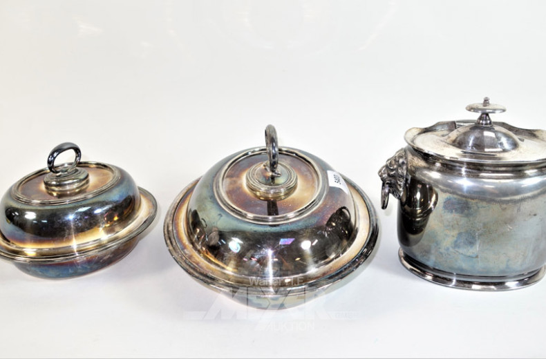 Teedose Plated mit Löwenkopf-Montierung