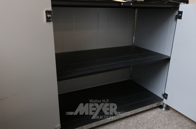 Anrichte, grau, 2-türig, 2 Züge,