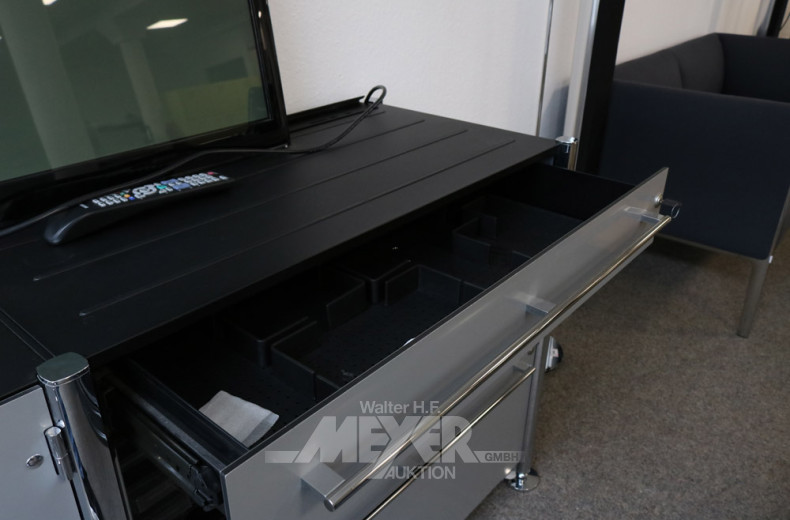 Anrichte, grau, 2-türig, 2 Züge,