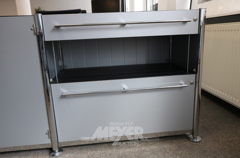 Anrichte, grau, 2-türig, 2 Züge,