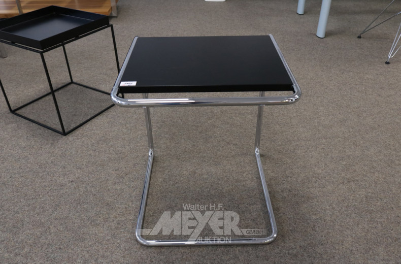 Beistelltisch, schwarz, Chromgestell,