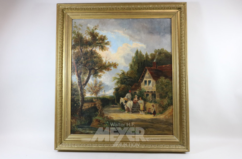 Gemälde ''Bäuerl. Familie vor dem Hof'',