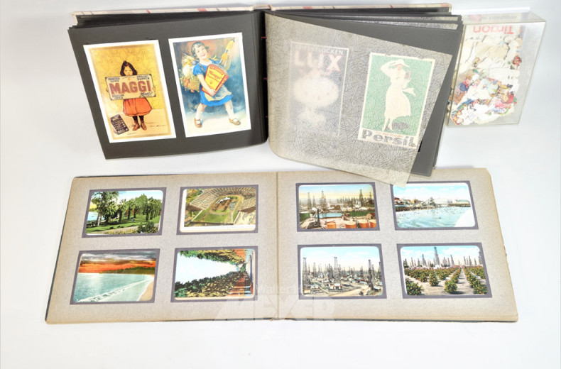 2 Alben mit Postkarten-Sammelbildern und