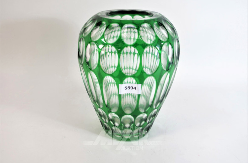 Kristallvase, H: 27 cm