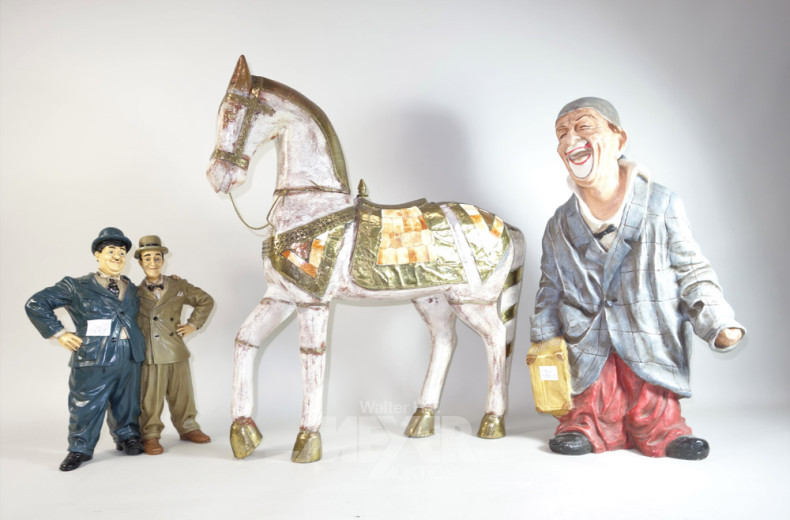 4 Figuren (Dick u. Doof, Clown, Indianer)