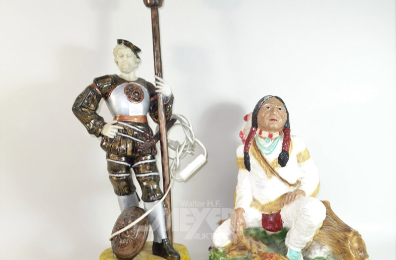 4 Figuren (Dick u. Doof, Clown, Indianer)