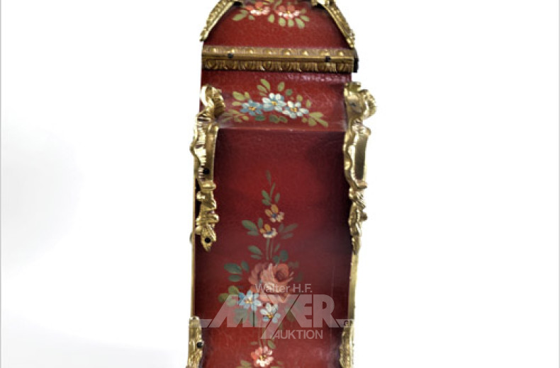 Kaminuhr mit Messingbesatz und