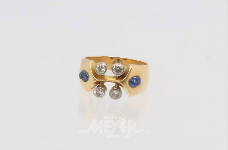 Damenring, 585er GG, mit 4 Brillanten