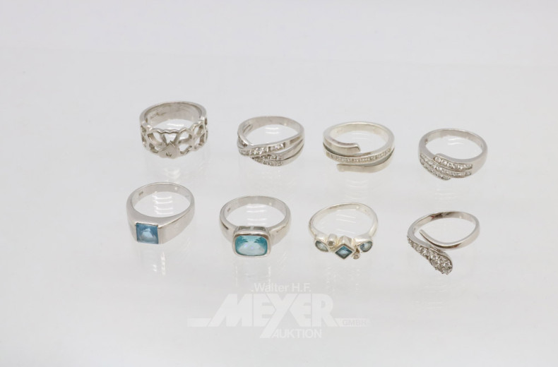 25 Silberringe und Ohrgehänge