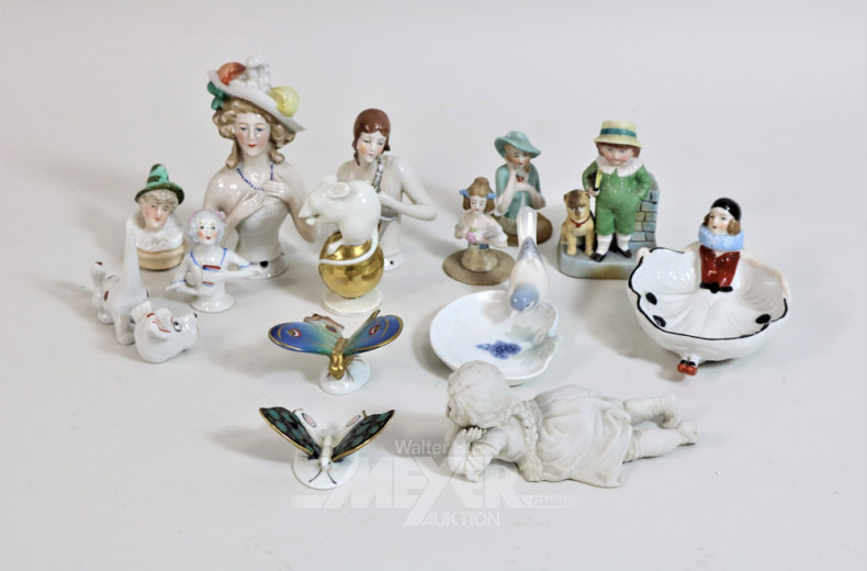 Posten kl. Porzellan-Dekofiguren,
