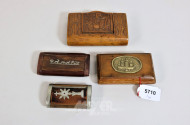 4 Schnupftabackdosen, Holz,