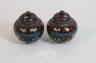 2 kl. Cloisonne-Deckeldosen