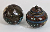 2 kl. Cloisonne-Deckeldosen