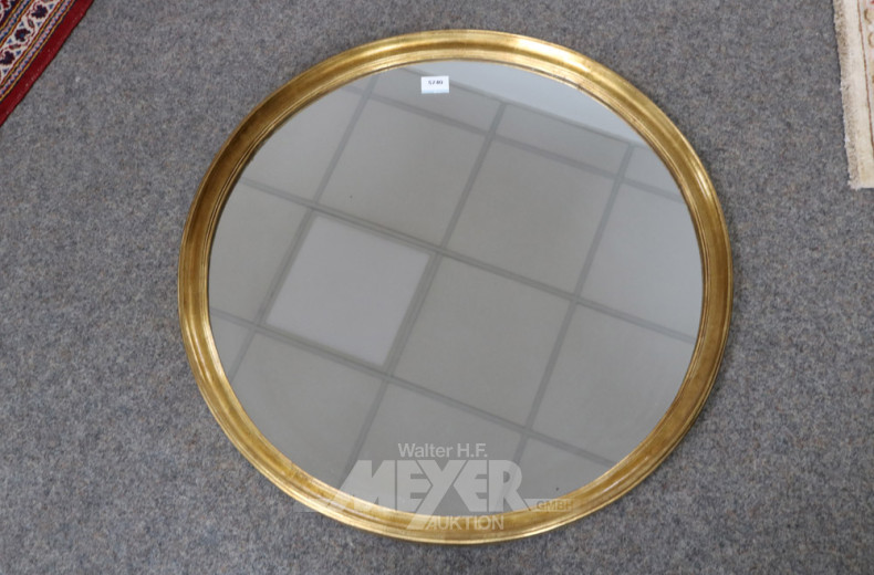 runder Wandspiegel, Rahmen goldfarben,