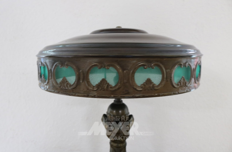 Tischlampe um 1910/20, Metall bronziert,
