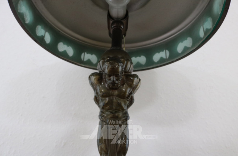Tischlampe um 1910/20, Metall bronziert,