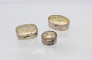 3 Pillendosen, Silber