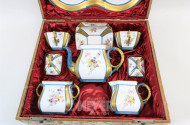 Porzellan Dejeuner, um 1900, 8 teilig,