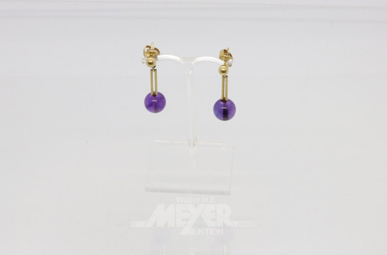 Paar Ohrgehänge, 585er GG mit