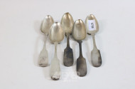 5 Biedermeier-Speiselöffel, 12-lötig